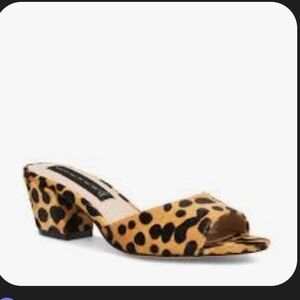 Leopard Print Block Heel Mules